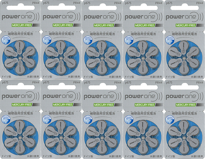補聴器用空気電池 PR44（青色）｜パワーワン (Power One)｜10パック（6 